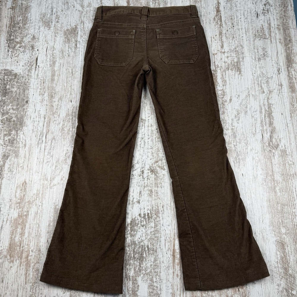 Y2K Aeropostale Brown Corduroy Pants Flare Low RiseCute Butterfly Detail, Sz1/2R - Picture 2 of 9